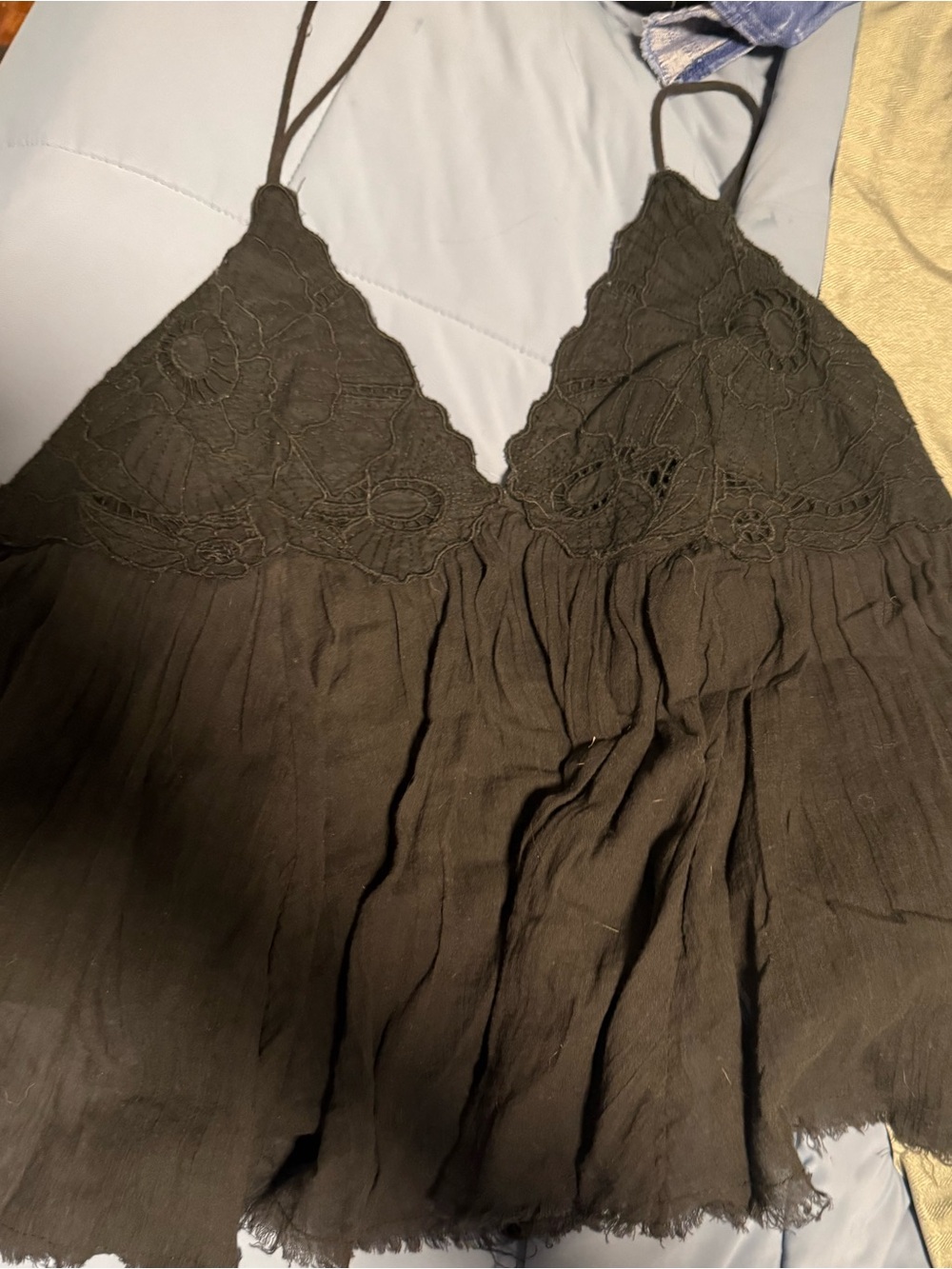 Free People Black Lace V-Neck Camisole